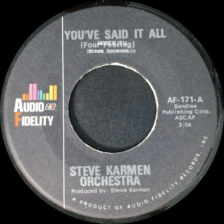 Steve Karmen Orchestra - You've Said It All (Four Feeling) / You've Said It All (Tuba Version) side A