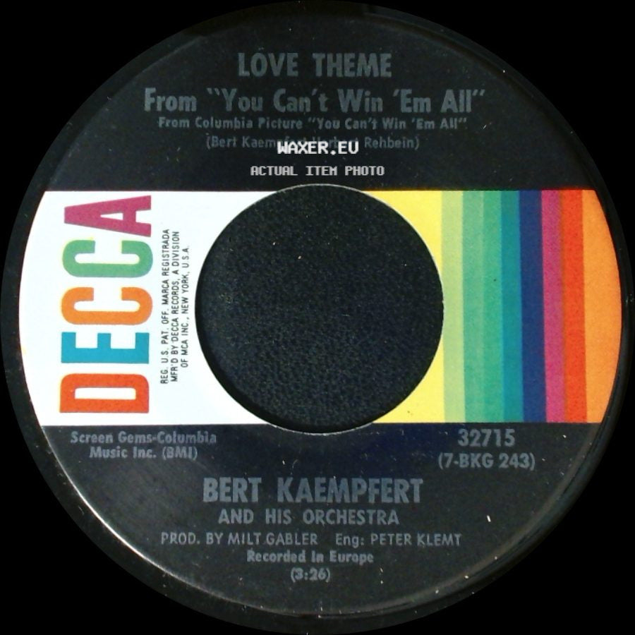 Bert Kaempfert And His Orchestra - Flight To Mecca / Love Theme From "You Can't Win 'em All" side B