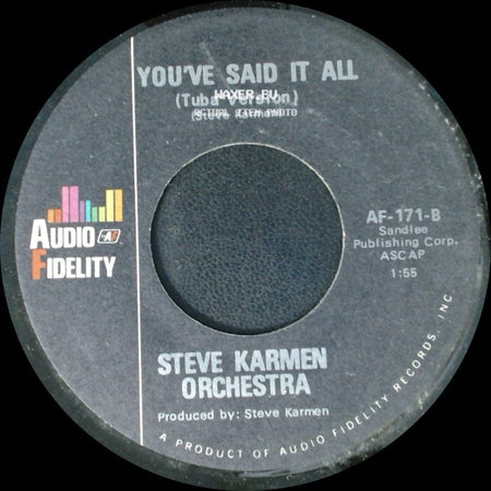 Steve Karmen Orchestra - You've Said It All (Four Feeling) / You've Said It All (Tuba Version) side B