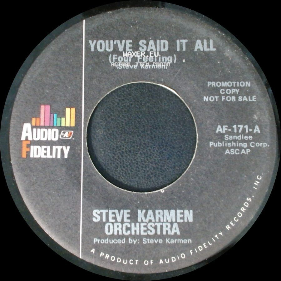 Steve Karmen Orchestra - You've Said It All (Tuba Version) / You've Said It All (Four Feeling) side B