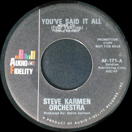 Steve Karmen Orchestra - You've Said It All (Tuba Version) / You've Said It All (Four Feeling) side B