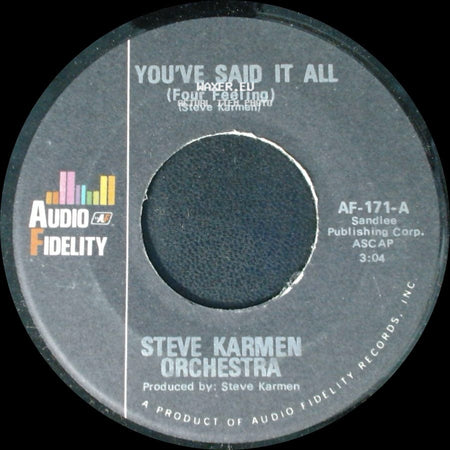 Steve Karmen Orchestra - You've Said It All (Four Feeling) / You've Said It All (Tuba Version) side A