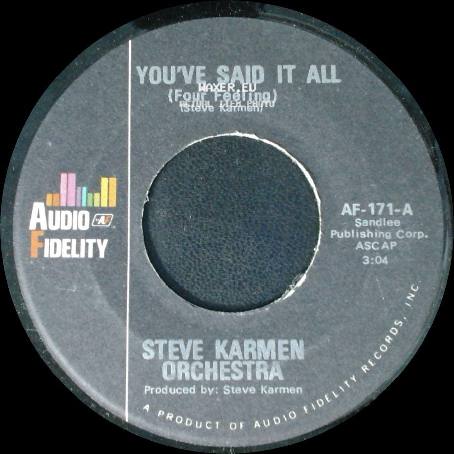 Steve Karmen Orchestra - You've Said It All (Four Feeling) / You've Said It All (Tuba Version) side A