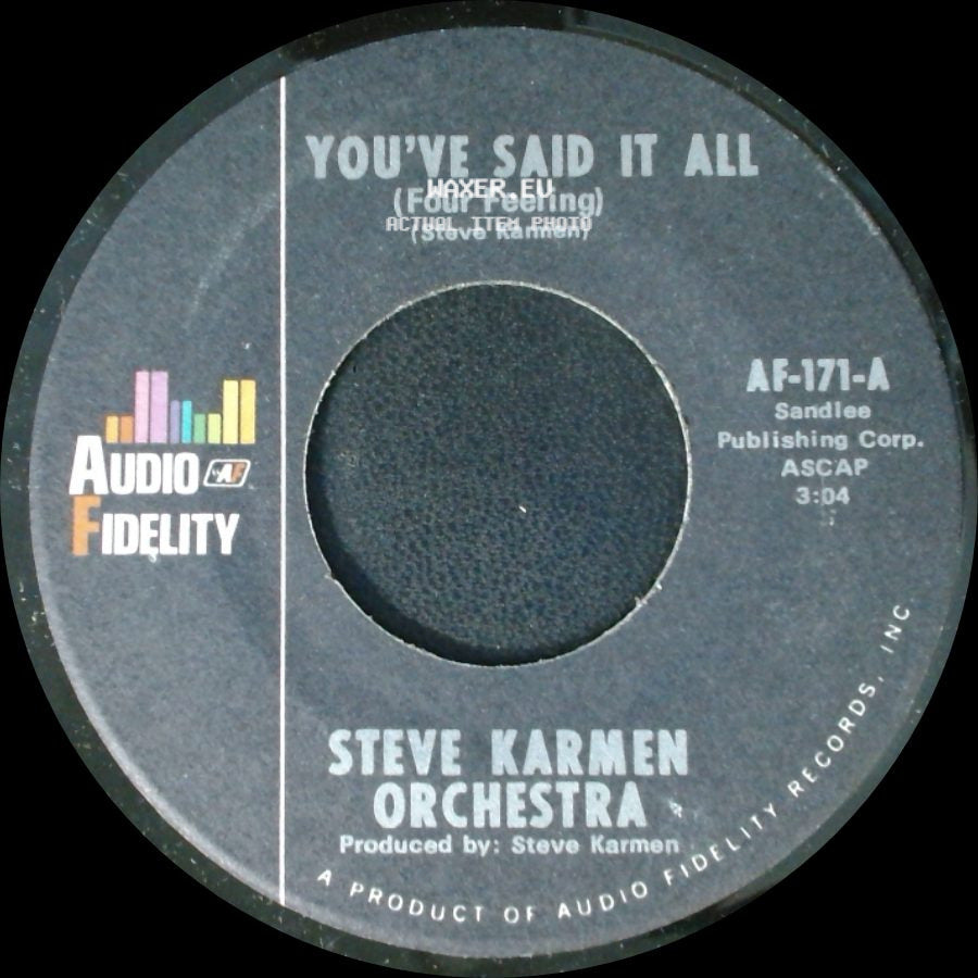 Steve Karmen Orchestra - You've Said It All (Tuba Version) / You've Said It All (Four Feeling) side B
