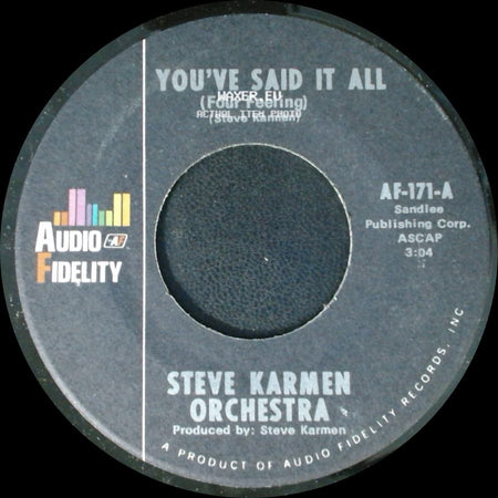 Steve Karmen Orchestra - You've Said It All (Tuba Version) / You've Said It All (Four Feeling) side B