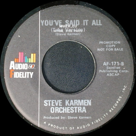 Steve Karmen Orchestra - You've Said It All (Tuba Version) / You've Said It All (Four Feeling) side A