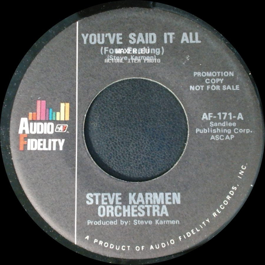 Steve Karmen Orchestra - You've Said It All (Tuba Version) / You've Said It All (Four Feeling) side B