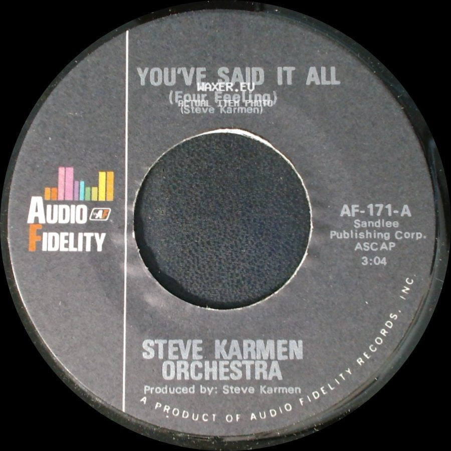 Steve Karmen Orchestra - You've Said It All (Four Feeling) / You've Said It All (Tuba Version) side A