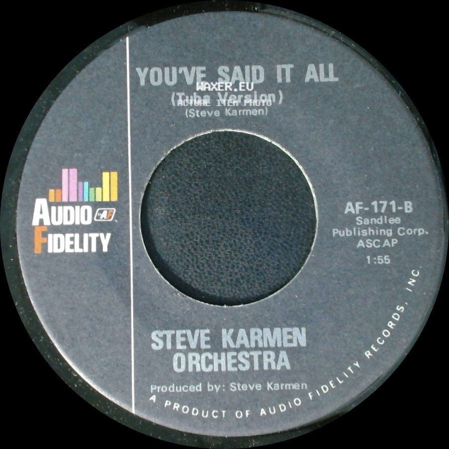 Steve Karmen Orchestra - You've Said It All (Four Feeling) / You've Said It All (Tuba Version) side B