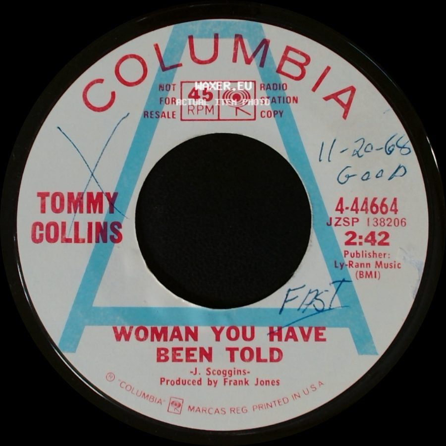 Tommy Collins - Woman You Have Been Told / High On A Hilltop side A