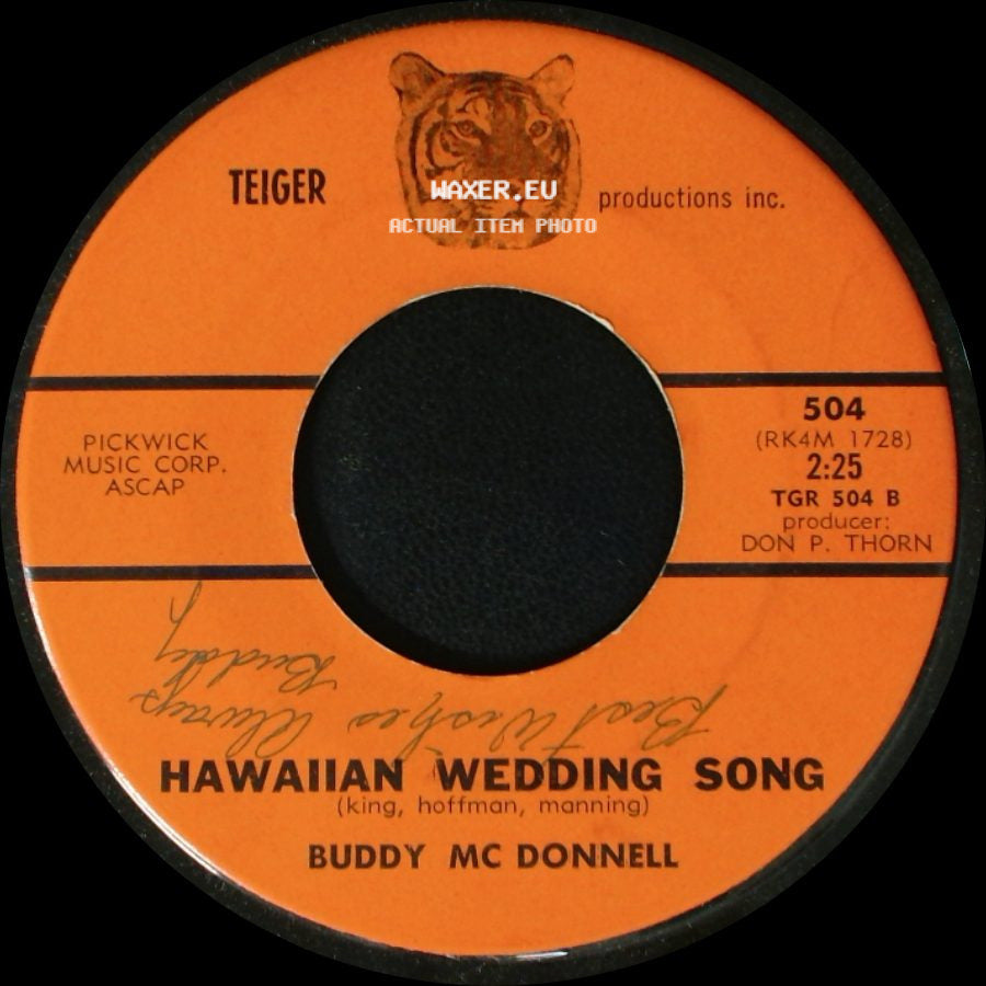 Buddy Mc Donnell - Hawaiian Wedding Song / Just Another Night With You side A