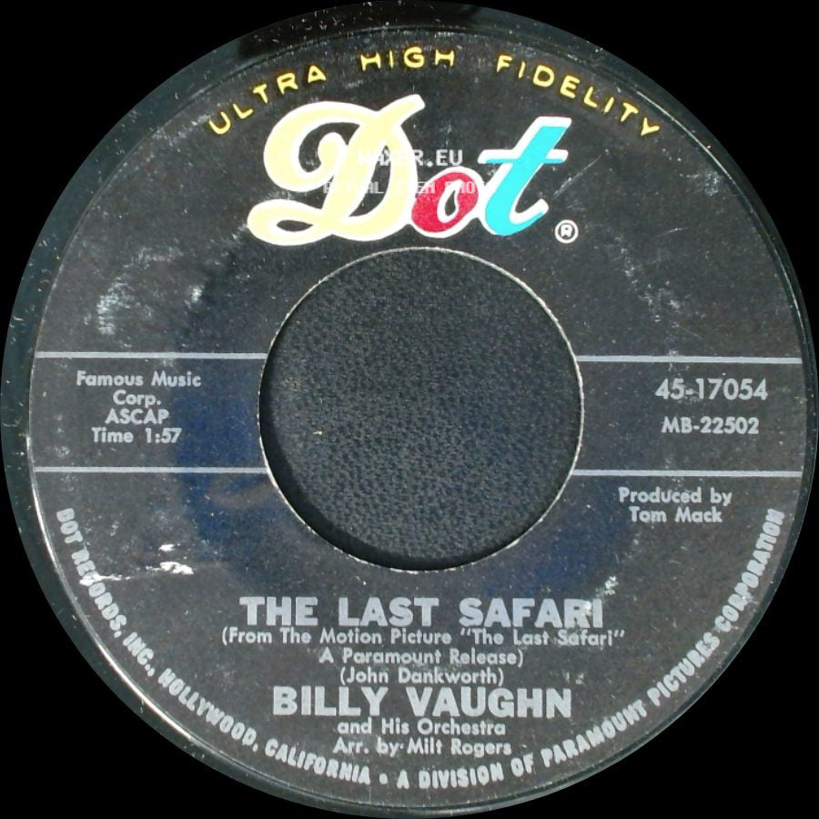 Billy Vaughn And His Orchestra / Billy Vaughn - The Last Safari / Kind Hearts Of Kyoto side A