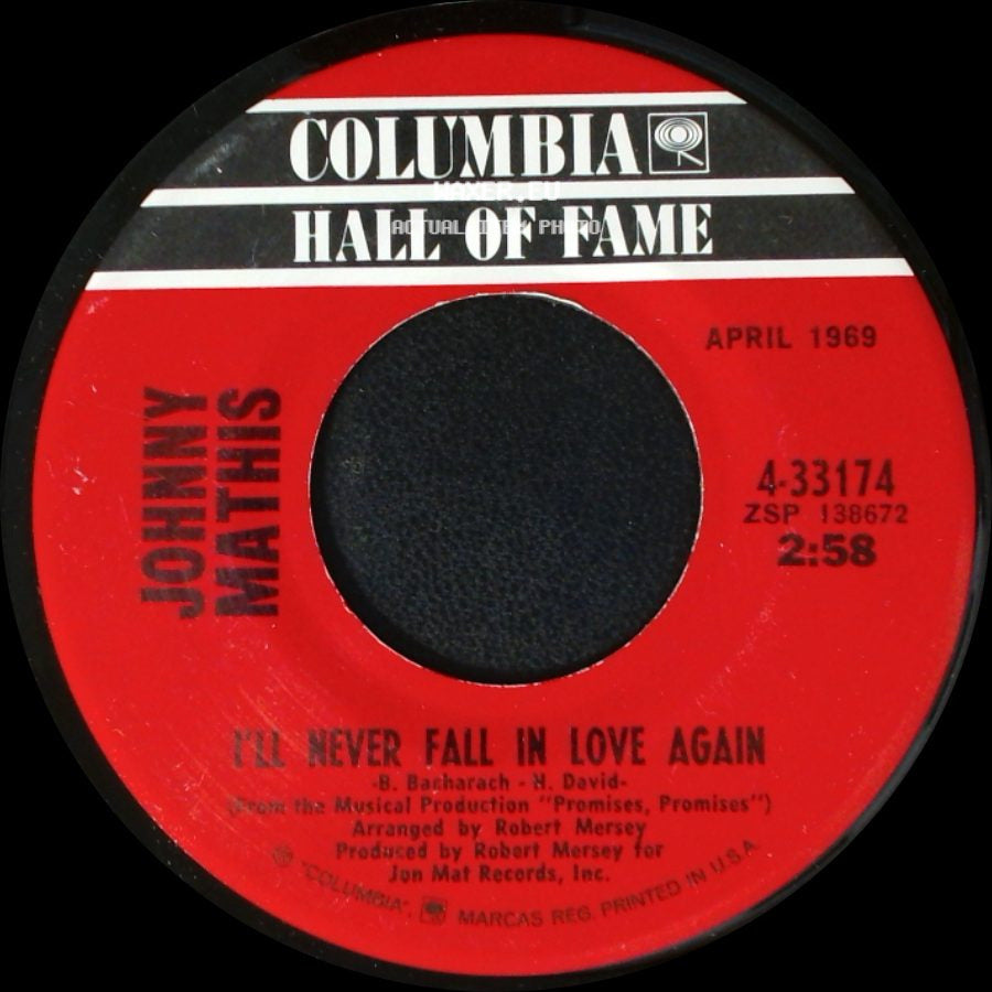 Johnny Mathis - I'll Never Fall In Love Again / Love Theme From "Romeo And Juliet" (A Time For Us) side A
