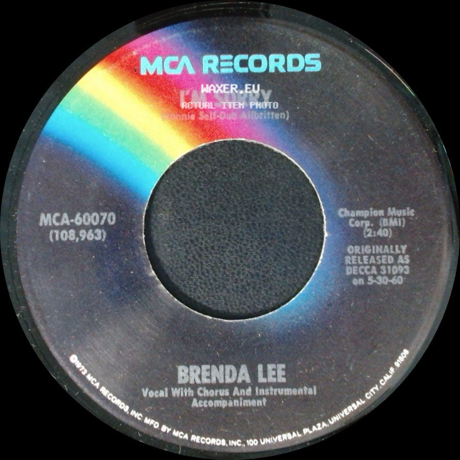 Brenda Lee - I'm Sorry / All Alone Am I side A