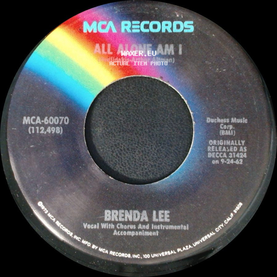 Brenda Lee - I'm Sorry / All Alone Am I side B