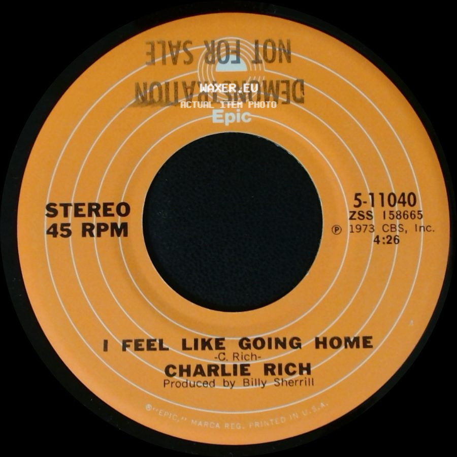Charlie Rich - I Feel Like Going Home / Unknown Title B side A