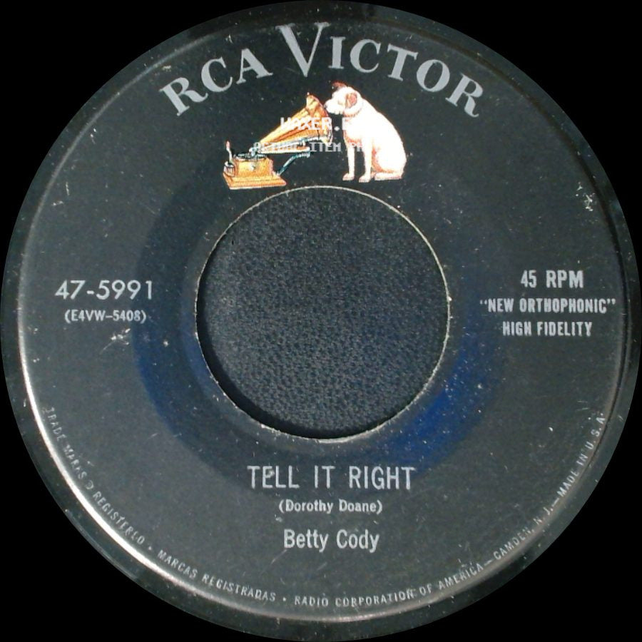 Betty Cody - Tell It Right / Butterfly Heart side A