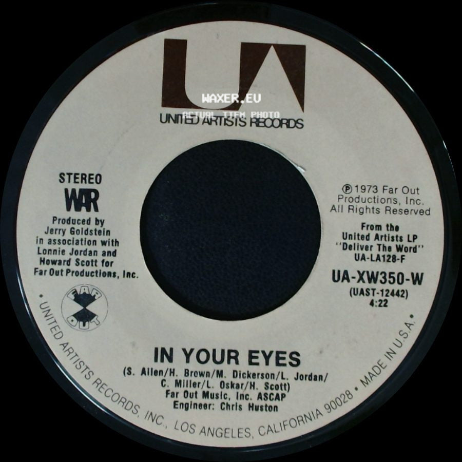 War - Me And Baby Brother / In Your Eyes side B
