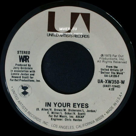 War - Me And Baby Brother / In Your Eyes side B