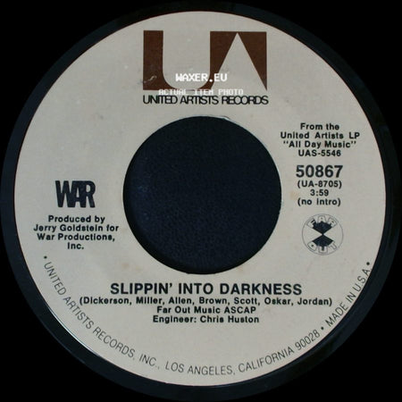 War - Slippin' Into Darkness / Nappy Head (Theme From "Ghetto Man") side A