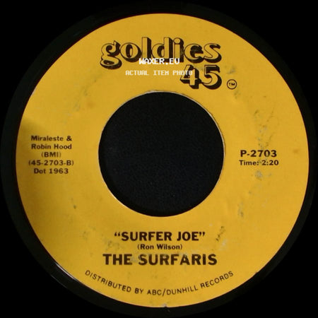 The Surfaris - Surfer Joe / Wipe Out side A