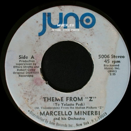 Marcello Minerbi And His Orchestra - Theme From "Z" (To Yelasto Pedi) / Laughing And Crying Again side A