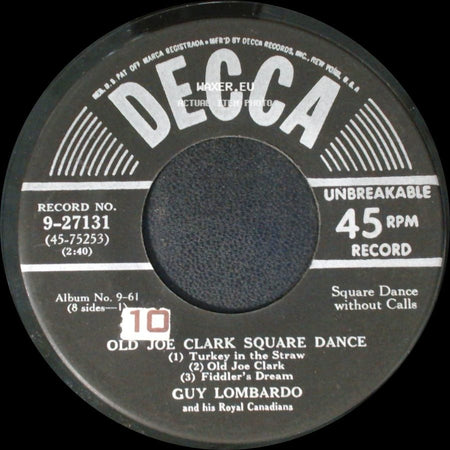 Guy Lombardo And His Royal Canadians - Little Brown Jug Square Dance / Old Joe Clark Square Dance side B