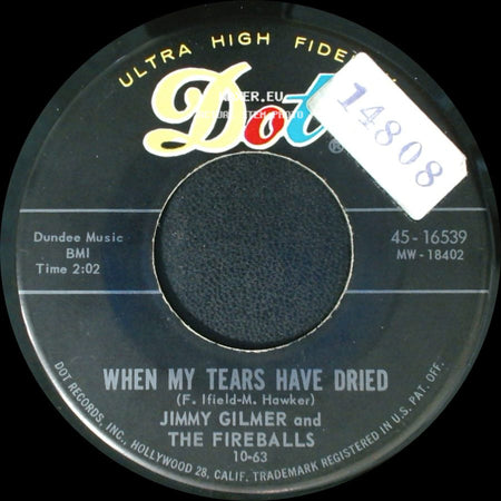 Jimmy Gilmer And The Fireballs - Daisy Petal Pickin' / When My Tears Have Dried side B