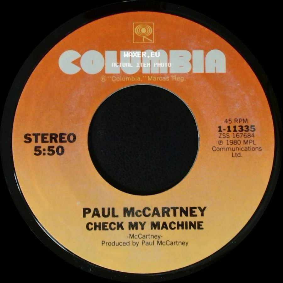 Paul Mccartney - Check My Machine / Waterfalls side A