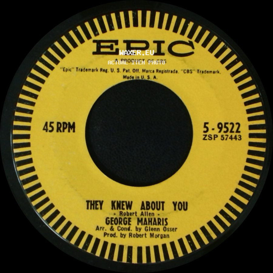 George Maharis - Love Me As I Love You / They Knew About You side B