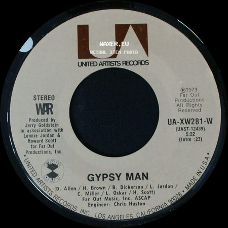 War - Gypsy Man / Deliver The Word side A