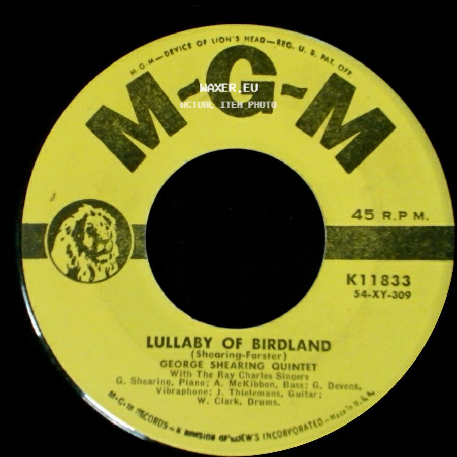 George Shearing Quintet - Love Is Here To Stay / Lullaby Of Birdland side B
