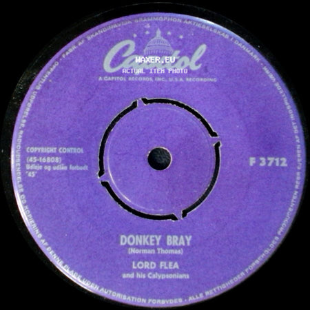 Lord Flea And His Calypsonians - It All Began With Adam And Eve / Donkey Bray side B
