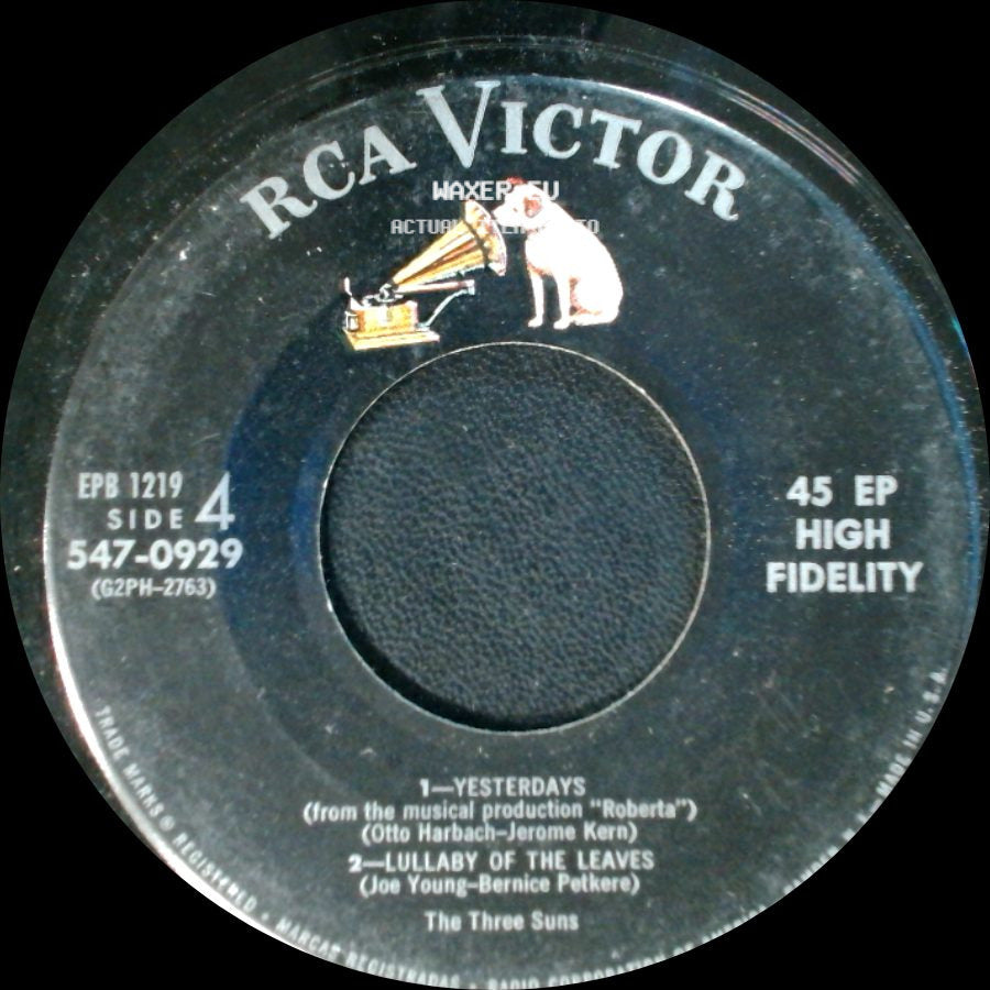 The Three Suns - Sweet And Low / Out Of Nowhere / Unknown Title B side B