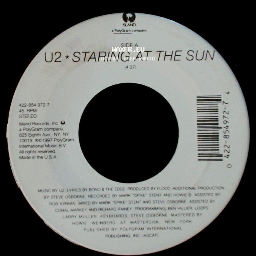 U2 - Staring At The Sun / North And South Of The River side A