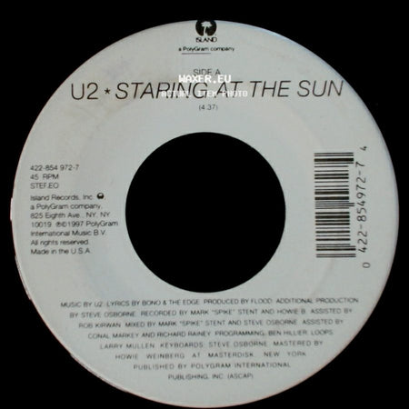 U2 - Staring At The Sun / North And South Of The River side A