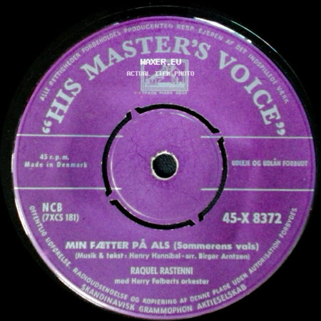 Raquel Rastenni - Natten Er Vor Egen / Min Fætter På Als (Sommerens Vals) side B