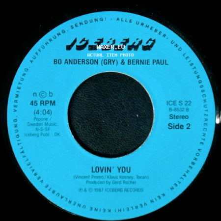 Bo Anderson (Gry) & Bernie Paul - Our Love Is Alive / Lovin' You side B