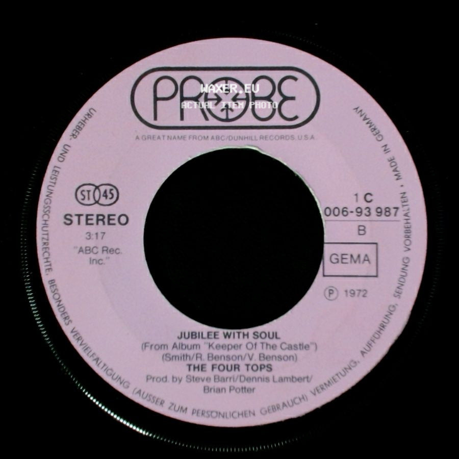 The Four Tops - Keeper Of The Castle / Jubilee With Soul side B