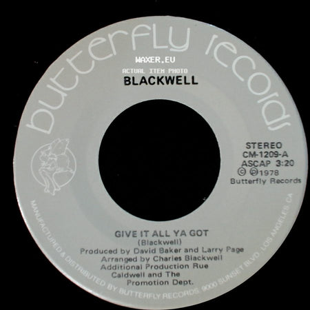 Blackwell - Belly Button / Give It All Ya Got side B
