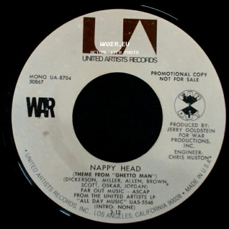 War - Nappy Head (Theme From "Ghetto Man") / Slippin' Into Darkness side A