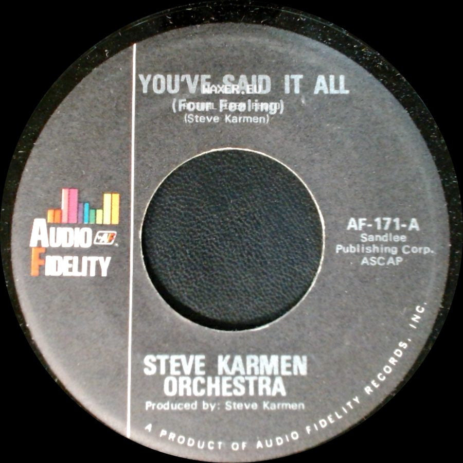 Steve Karmen Orchestra - You've Said It All (Four Feeling) / You've Said It All (Tuba Version) side A
