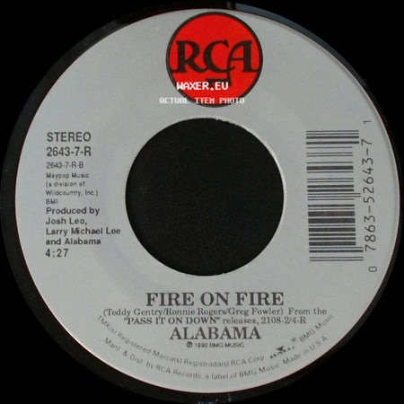 Alabama - Jukebox In My Mind / Fire On Fire side B