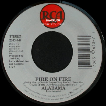 Alabama - Jukebox In My Mind / Fire On Fire side B