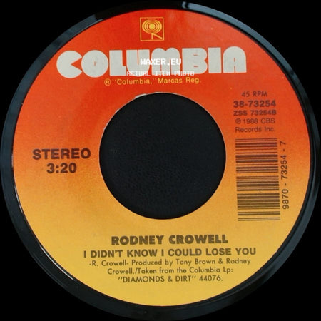 Rodney Crowell - If Looks Could Kill / I Didn't Know I Could Lose You side B