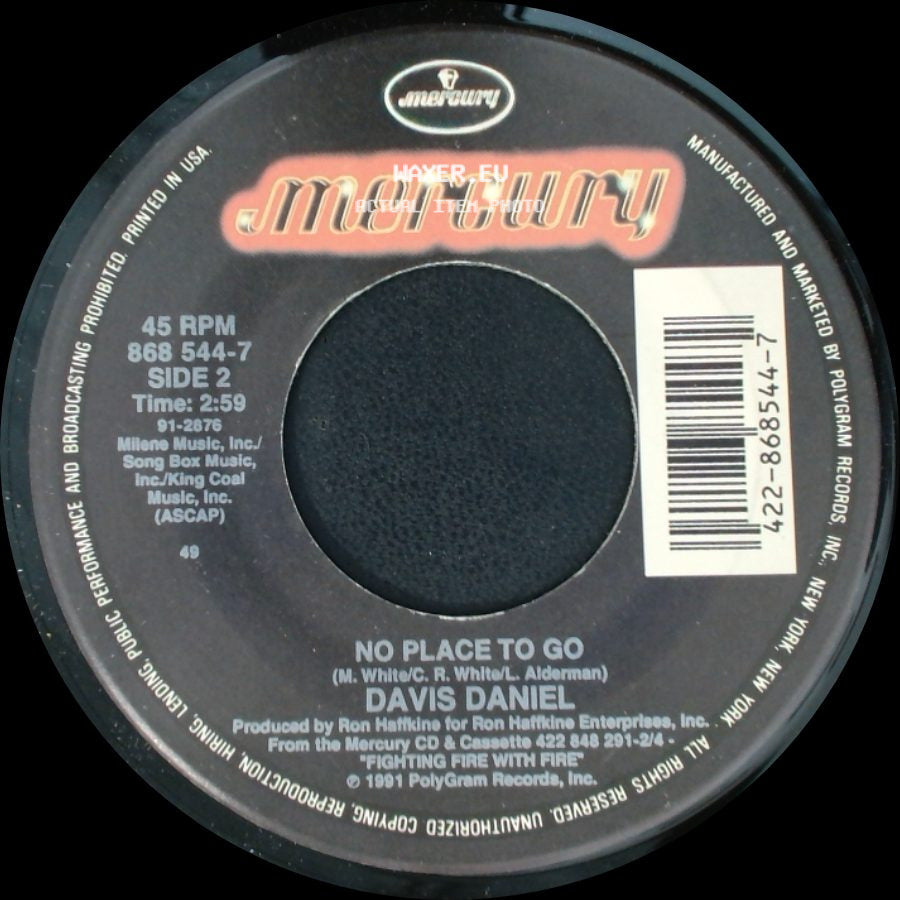 Davis Daniel - For Crying Out Loud / No Place To Go side B