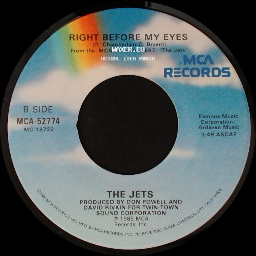 The Jets - Crush On You / Right Before My Eyes side B