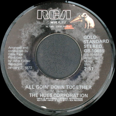 The Hues Corporation - Rock The Boat / All Goin' Down Together side B