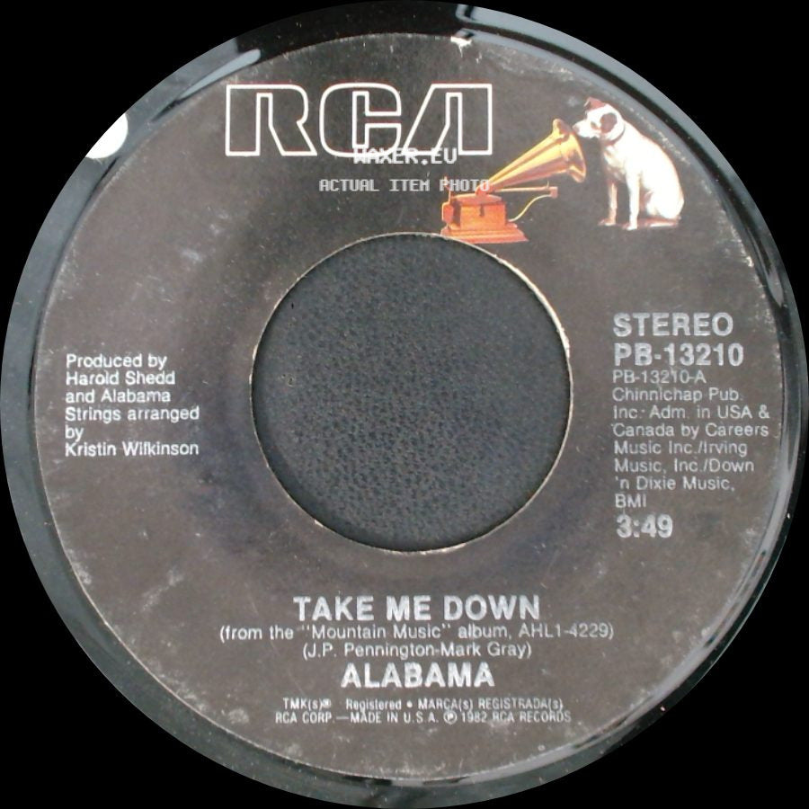 Alabama - Take Me Down / Lovin' You Is Killin' Me side A