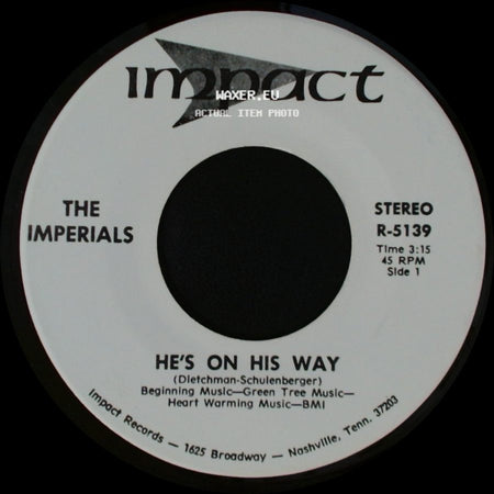 The Imperials - He's On His Way / Follow The Man With The Music side A